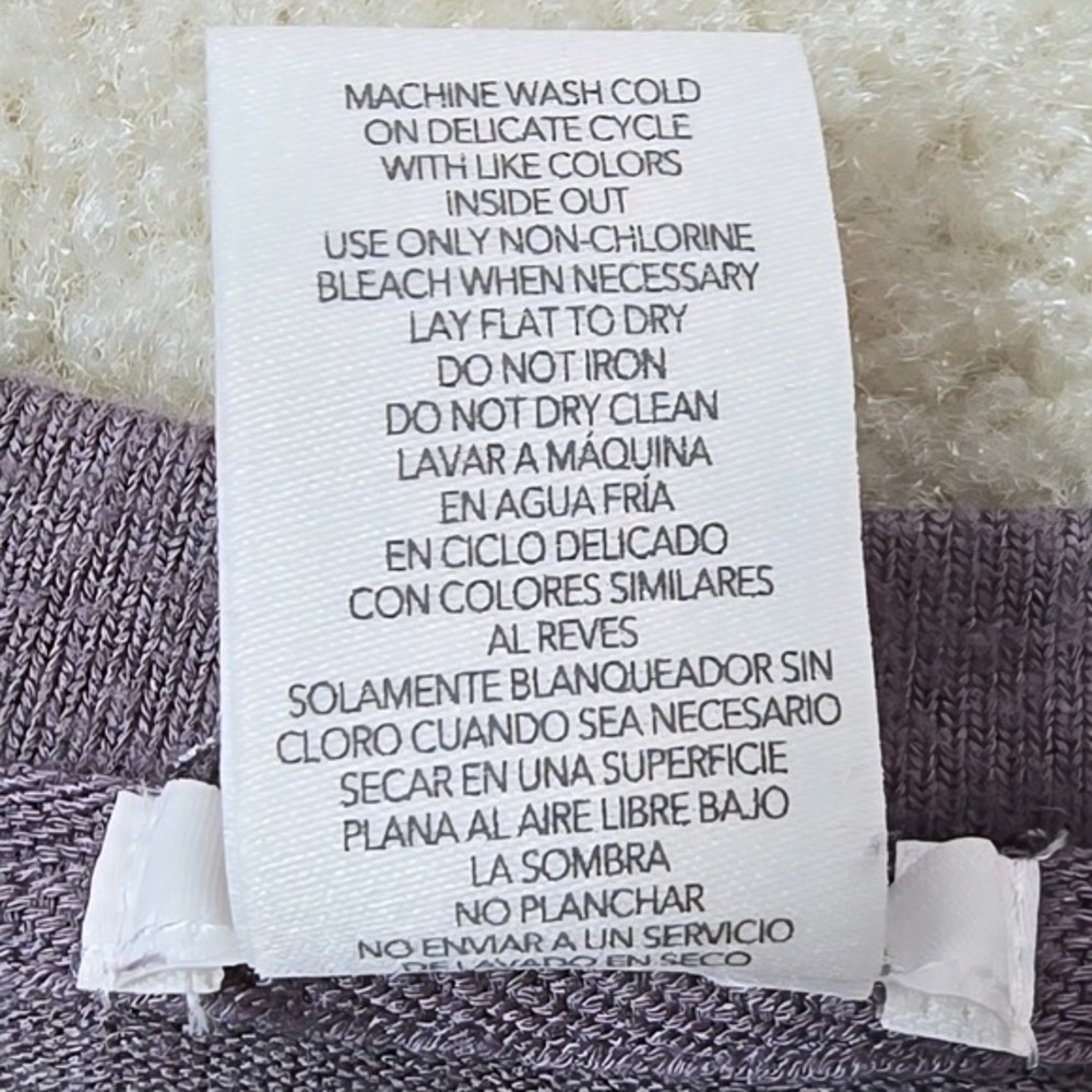 Matty M Women XXL Purple-Gray Long Sleeve Crew Neck Lightweight Sweater - Picture 5 of 5
